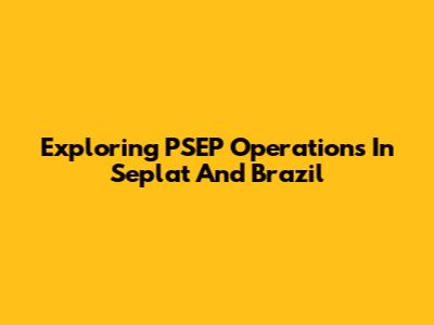 Exploring PSEP Operations In Seplat And Brazil