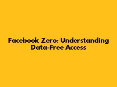 Facebook Zero: Understanding Data-Free Access