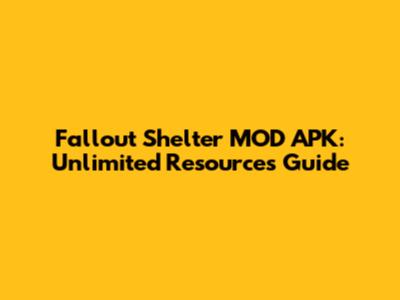 Fallout Shelter MOD APK: Unlimited Resources Guide