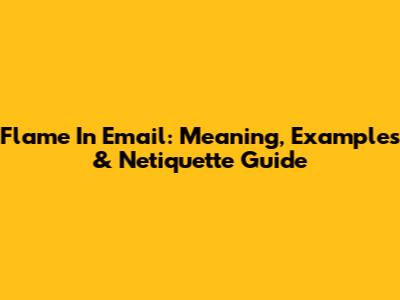 Flame In Email: Meaning, Examples & Netiquette Guide