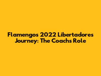 Flamengo's 2022 Libertadores Journey: The Coach's Role