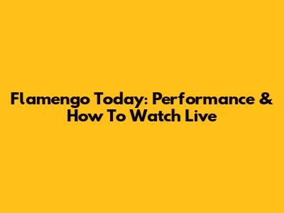 Flamengo Today: Performance & How To Watch Live