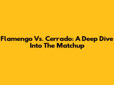 Flamengo Vs. Cerrado: A Deep Dive Into The Matchup