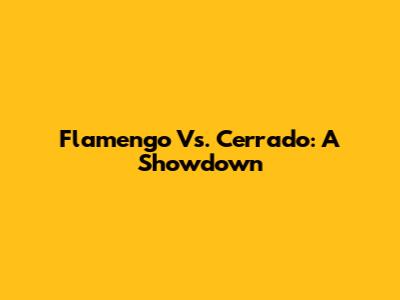Flamengo Vs. Cerrado: A Showdown