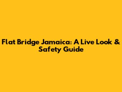 Flat Bridge Jamaica: A Live Look & Safety Guide