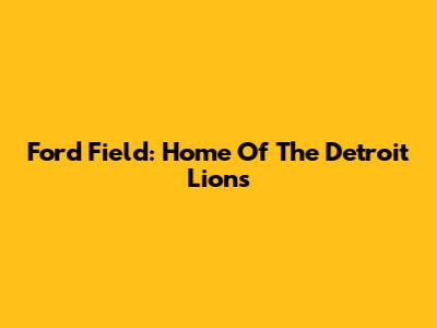 Ford Field: Home Of The Detroit Lions