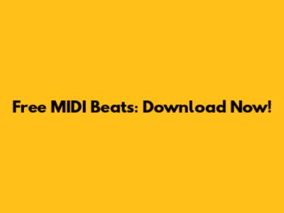 Free MIDI Beats: Download Now!