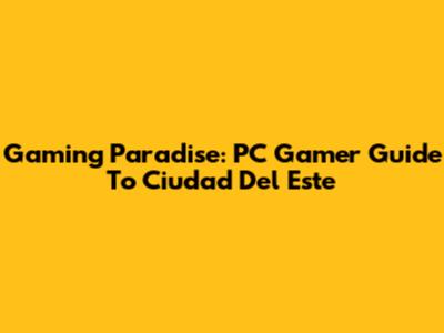 Gaming Paradise: PC Gamer Guide To Ciudad Del Este