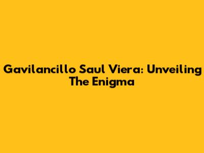 Gavilancillo Saul Viera: Unveiling The Enigma