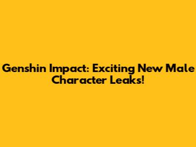 Genshin Impact: Exciting New Male Character Leaks!