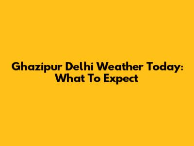 Ghazipur Delhi Weather Today: What To Expect
