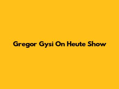 Gregor Gysi On Heute Show