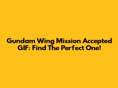 Gundam Wing Mission Accepted GIF: Find The Perfect One!