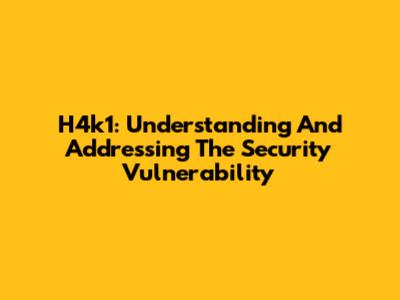 H4k1: Understanding And Addressing The Security Vulnerability
