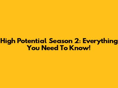 High Potential Season 2: Everything You Need To Know!