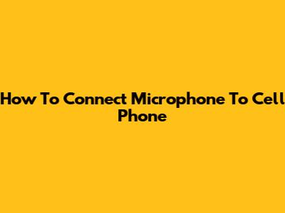 How To Connect Microphone To Cell Phone