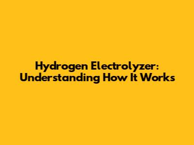 Hydrogen Electrolyzer: Understanding How It Works