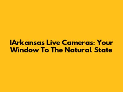 IArkansas Live Cameras: Your Window To The Natural State