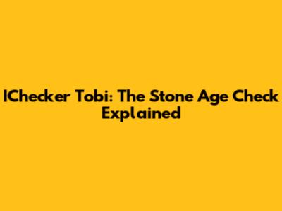 IChecker Tobi: The Stone Age Check Explained