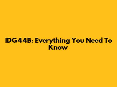 IDG44B: Everything You Need To Know