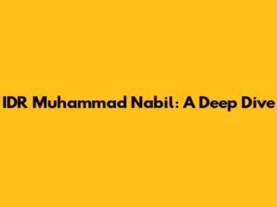 IDR Muhammad Nabil: A Deep Dive