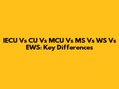 IECU Vs CU Vs MCU Vs MS Vs WS Vs EWS: Key Differences