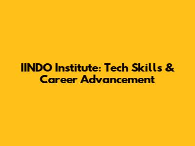 IINDO Institute: Tech Skills & Career Advancement