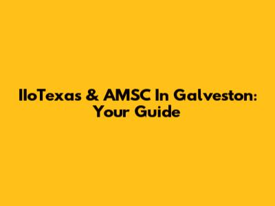 IIoTexas & AMSC In Galveston: Your Guide