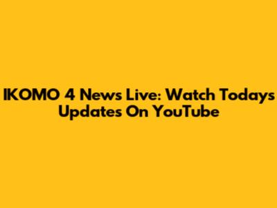 IKOMO 4 News Live: Watch Today's Updates On YouTube