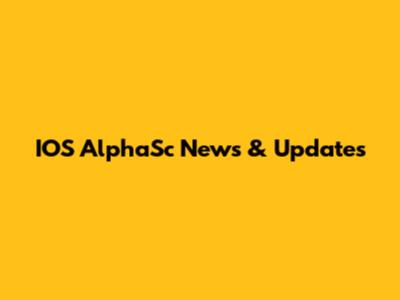 IOS AlphaSc News & Updates