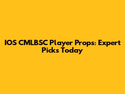 IOS CMLBSC Player Props: Expert Picks Today