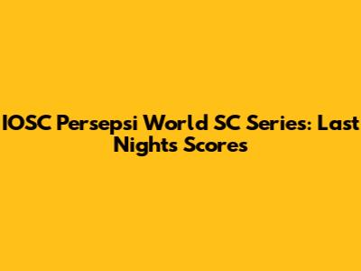 IOSC Persepsi World SC Series: Last Night's Scores