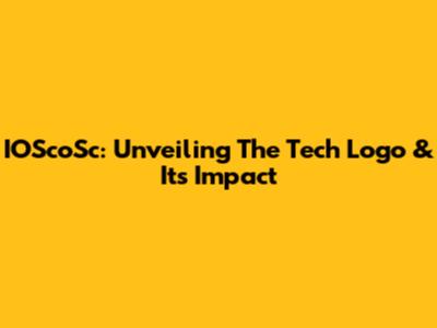 IOScoSc: Unveiling The Tech Logo & Its Impact
