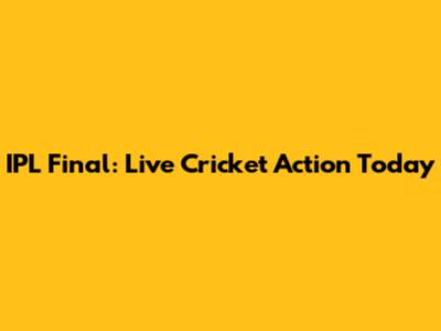 IPL Final: Live Cricket Action Today