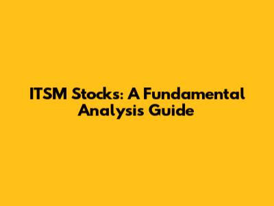 ITSM Stocks: A Fundamental Analysis Guide
