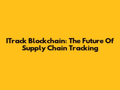 ITrack Blockchain: The Future Of Supply Chain Tracking
