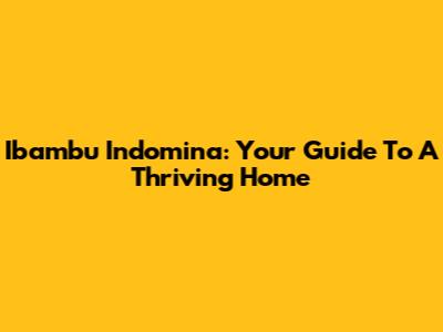 Ibambu Indomina: Your Guide To A Thriving Home