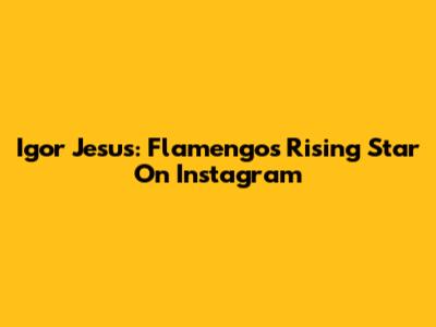 Igor Jesus: Flamengo's Rising Star On Instagram