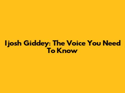 Ijosh Giddey: The Voice You Need To Know