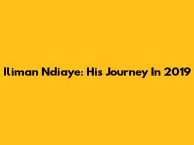 Iliman Ndiaye: His Journey In 2019