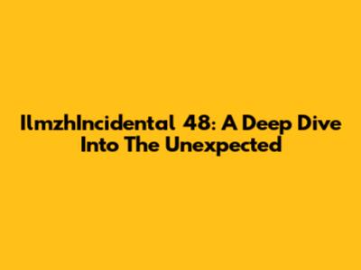 IlmzhIncidental 48: A Deep Dive Into The Unexpected