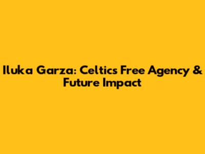 Iluka Garza: Celtics Free Agency & Future Impact