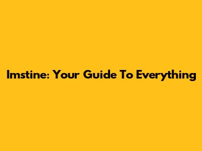 Imstine: Your Guide To Everything