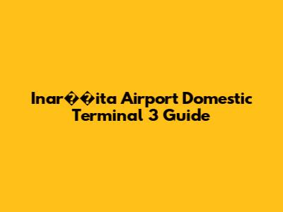 Inar��ita Airport Domestic Terminal 3 Guide