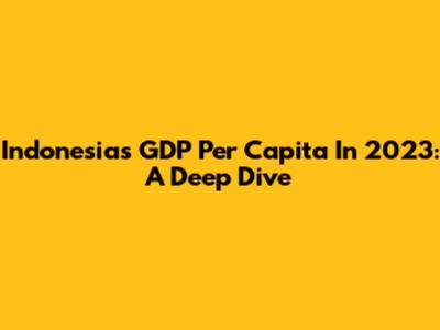 Indonesia's GDP Per Capita In 2023: A Deep Dive