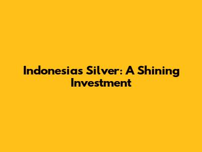 Indonesia's Silver: A Shining Investment