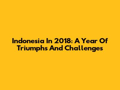 Indonesia In 2018: A Year Of Triumphs And Challenges