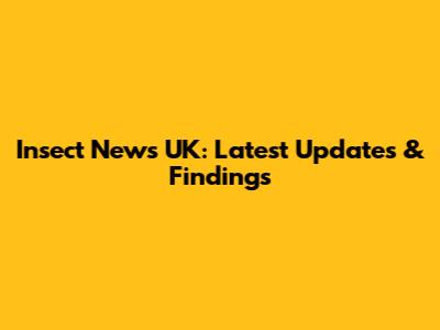 Insect News UK: Latest Updates & Findings