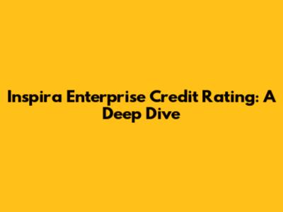 Inspira Enterprise Credit Rating: A Deep Dive