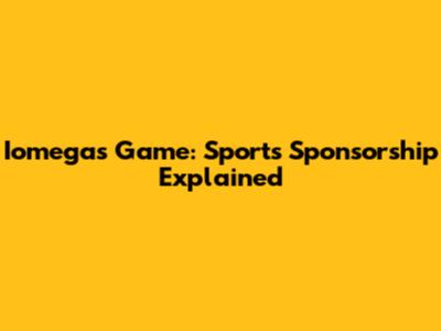Iomega's Game: Sports Sponsorship Explained